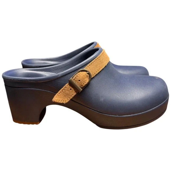 CROCS Sarah Women's 7 Clog Mules Navy Blue Dual Comfort Arch Support Slip On - Picture 4 of 12